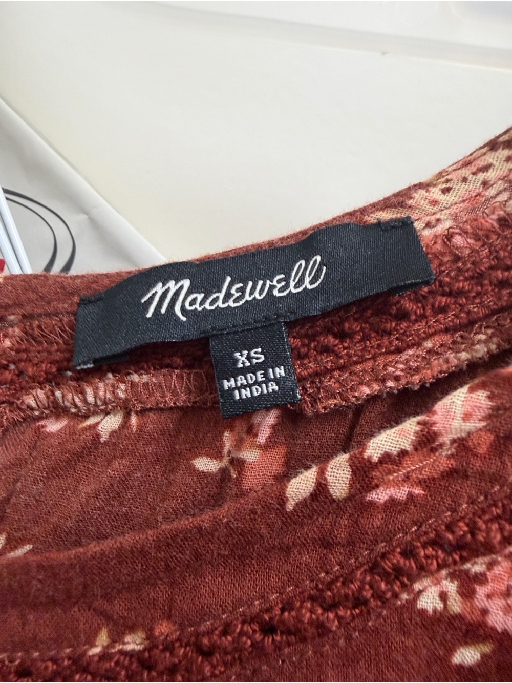 Madewell’s Women's Floral Blouse - Burgundy/Rust